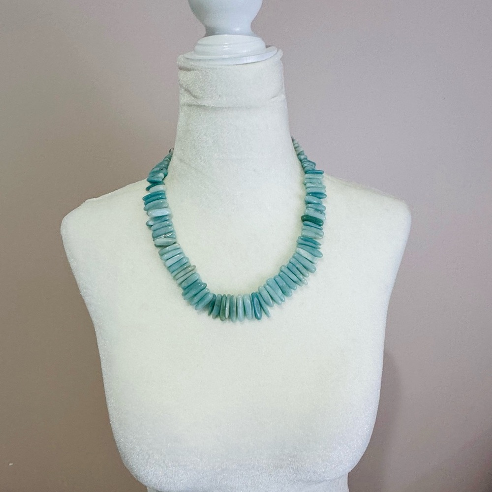 AIL Amazonite Spike Necklace resort jewelry for summer Crystal gem
